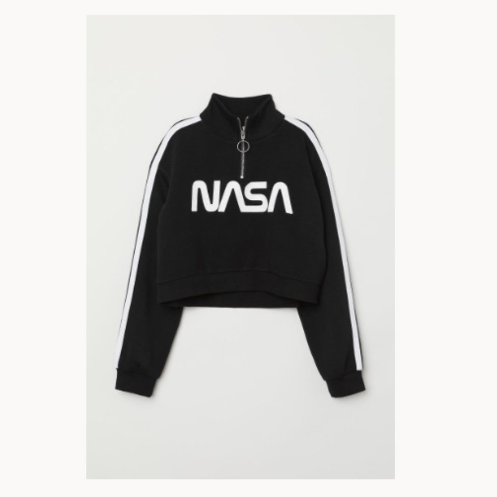 H&M NASA Crop Zip Up Pullover - Picture 2 of 4